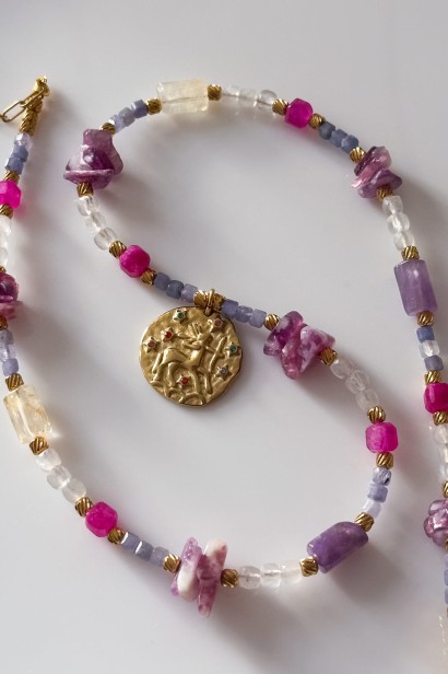 zodiakalny strzelec biżuteria astrologiczna naszyjnik zodiak strzelec stal szlachetna biżuteria dla strzelca kamienie naszyjnik ręcznie robiony strzelec