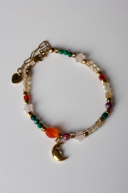 bransoletka z kamieni naturalnych, biżuteria symboliczna, bransoletka noworoczna, bransoletka z intencją, malachit rubin cytryn, biżuteria handmade, prezent dla kobiety, limitowana biżuteria, Lulobelia bransoletka