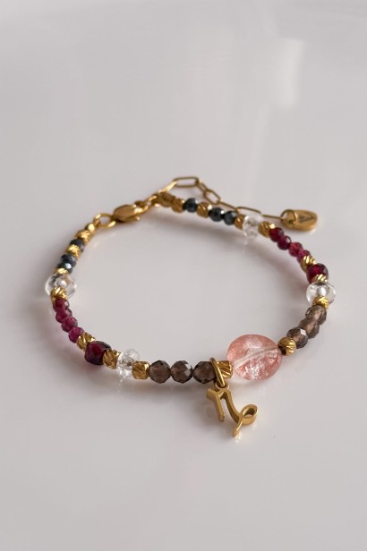 bransoletka Koziorożec, biżuteria zodiakalna Koziorożec, bransoletka z kamieni naturalnych, prezent dla Koziorożca, zodiak