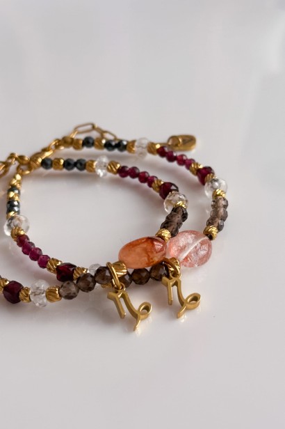 bransoletka Koziorożec, biżuteria zodiakalna Koziorożec, bransoletka z kamieni naturalnych, prezent dla Koziorożca, zodiak