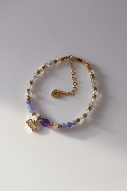 bransoletka Wodnik, biżuteria zodiakalna Wodnik, bransoletka z kamieni naturalnych, prezent dla Wodnika, zodiak