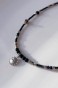 Choker Shine ze słoneczkiem: czarny turmalin, jaspis dalmatyński, noc kairu. Stal szlachetna, regulacja 40+5 cm, złoty/srebrny.