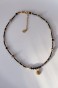 Choker Shine ze słoneczkiem: czarny turmalin, jaspis dalmatyński, noc kairu. Stal szlachetna, regulacja 40+5 cm, złoty/srebrny.