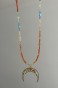 unikatowy naszyjnik z lunulą, kolorowa biżuteria z kamieni naturalnych, lunula złota, karneol, agat kolorowy, amazonit, cytryn, kamień słoneczny, biżuteria handmade, naszyjnik z regulacją