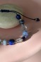 bransoletka z lapis lazuli, bransoletka z kryształem górskim, chalcedon biżuteria, bransoletka na sznurku regulowana, granatowa bransoletka damska, biżuteria z kamieni naturalnych handmade