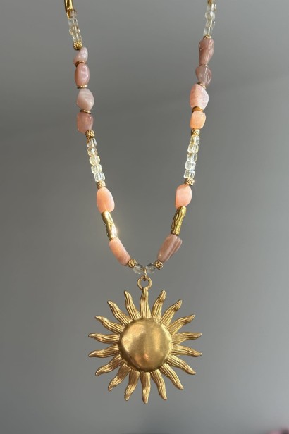 naszyjnik z cytrynem naszyjnik z kamieniem słonecznym unikatowy naszyjnik z kamieni naturalnych naszyjnik z cytrynem damski naszyjnik słońce z kamieni naturalnych naszyjnik handmade z kamieni biżuteria z cytrynem naszyjnik z kamieniem słonecznym damski