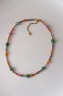 Naszyjnik choker unikat Lulobelia nr 235 z ametystem pomarańczowym agatem i zielonym awenturynem, kolorowa biżuteria handmade Polska