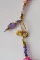 Naszyjnik unikat Lulobelia nr 238 detal zapięcia z fioletową zawieszką, ametyst różowy agat turmalin, biżuteria autorska handmade Polska