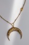 Złota lunula z cytrynem Lulobelia, amulet powodzenia, księżyc w nowiu, biżuteria z kamieni naturalnych handmade Polska