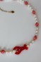 Szklany homar na perłach Lulobelia, perły i jadeit, letnia biżuteria symboliczna handmade Polska