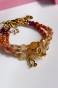 Bransoletka Watch Me Shine Lulobelia, złoty symbol Lwa, miodowy cytryn i kamień słoneczny, biżuteria z kamieni naturalnych handmade Polska