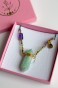 Naszyjnik Lulobelia amulet kobiecej siły w pudełku prezentowym, grot z amazonitu, biżuteria symboliczna handmade Polska