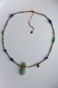 Naszyjnik amulet kobiecej siły Lulobelia, amazonit, ametyst, oliwin, długość 52,5 cm, handmade Polska