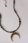 Naszyjnik z czarnego turmalinu Lulobelia, złoty księżyc, amulet ochronny, unikat 1 z 1, biżuteria z kamieni naturalnych Polska