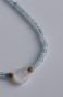 Choker Lulobelia z akwamarynu z serduszkiem z kryształu górskiego, delikatna biżuteria symboliczna, handmade Polska